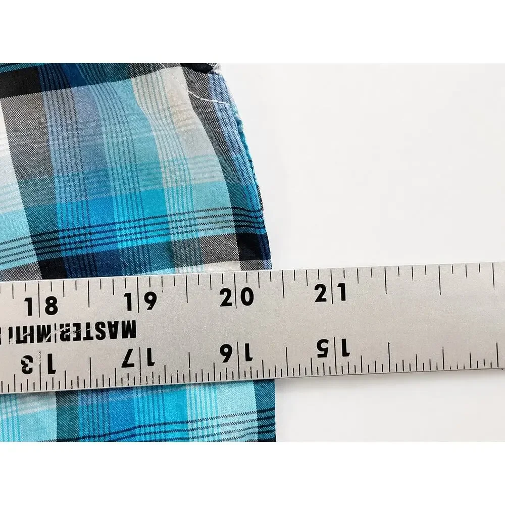 Patagonia Fezzman Men’s Small Blue Plaid Organic Cotton Camp Short Sleeve‎ Shirt